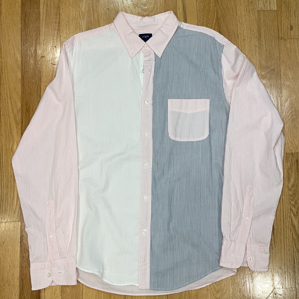 Men’s JCrew Multicolor Seersucker Long-sleeve Button Up